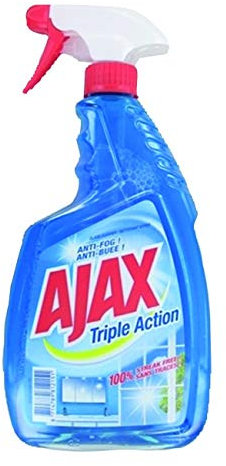 Ajax Lot de 12 nettoyants pour vitres - Triple Action - Anti-rayures - 12 x 750 ml