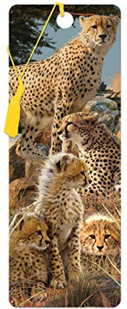 3D LiveLife Bookmark - Gepard Klan från Deluxebase. Ett bokmärke med en stor katt med linskulärt 3D-konstverk licensierat från den berömda konstnären David Penfound.