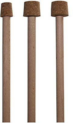 Lauschaer Glas, Rosenkugel Korken, Ersatzkorken für Gartenkugeln mit einer Öffnung von 22-35 mm, 3 Stück sortiert (3 Korken + 3 Stäbe)