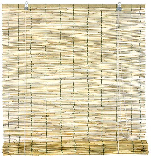 Arella con carrucola tenda frangisole per la casa tenda di protezione per porte e finestre in bambù 120 x 260 centimetri