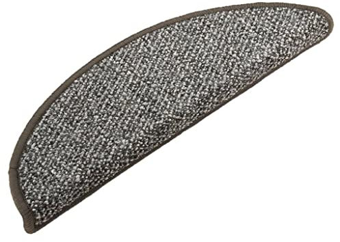 vidaXL Treppenmatten 15 STK., Stufenmatten mit 2 Klebestreifen, Treppenteppich für Treppenstufen, Treppenstufenmatte Treppenschutz, Anthrazit 65x21x4cm