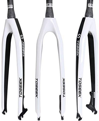 QHY 26 27.5 29 Zoll Fahrradgabel 3K Kohlefaser Fahrrad Starre Gabel Fahrradteile Ultraleicht Scheibenbremse 1-1/8 530g EN (Color : White, Size : 26inch)