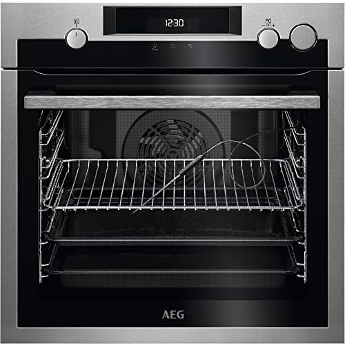 AEG BSE572360M Horno Multifunción, Limpieza Pirolítica, 9 funciones + Vapor, Sonda Térmica, Display Táctil, 45 programas automáticos, Antihuellas, Cierre Suave, Inox, A+, 72 Litros