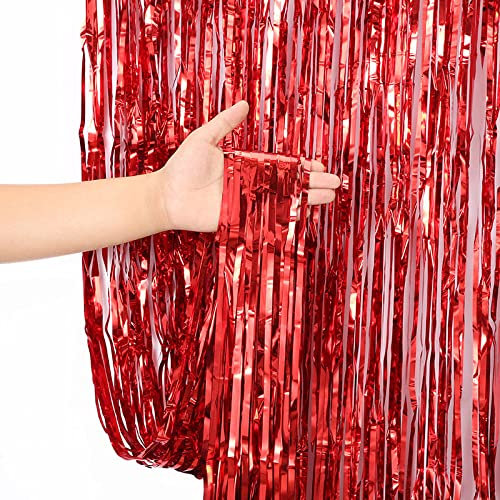 2m/2.5m/3m Foil Door Curtain [3m, Red]