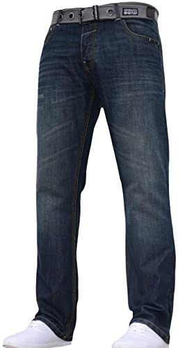 Mens 'Frinced' Classic Straight Leg Stretch Jeans Fashion Regular Fit Stylish Branded Denim by JeanBase