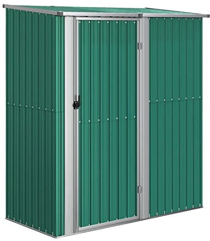 Norheim Geräteschuppen Grün Gartenhaus Metall Gartenschuppen Metall Werkzeugschrank Fahrrad Gartenhaus Gartenschrank Garten Garten Schuppen 180,5x97x209,5 cm Verzinkter Stahl