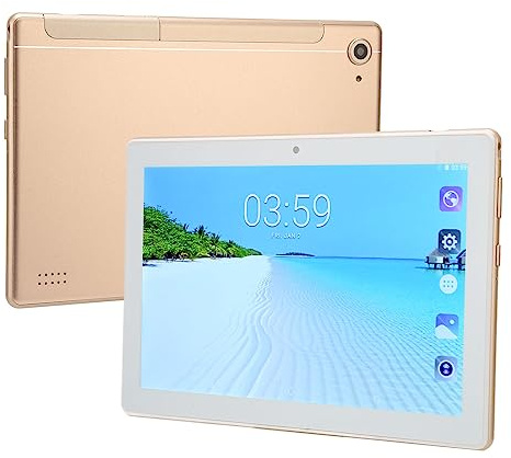 Tableta FHD de 8 Pulgadas, 6 GB de RAM, 128 GB de ROM, Tableta Pequeña, Procesador Octa Core, Cámara de 5 MP + 8 MP, Carga Rápida de 6000 MAh, WiFi 5G, GPS (Oro)