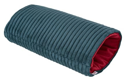 beties HYggelig No.2 Samt Block Cord Handmuff ca. 22x30 cm Trendiger weicher Handwärmer (nordblau-kaminrot)