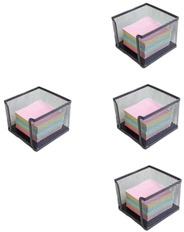 NOLITOY 4 Spender Für Selbstklebende Notizen Metallklammern Notizblockhalter Halterung Aus Schwarzem Metall Selbstklebender Zettelhalter Metallhalter Automatisch Memorandum Büro