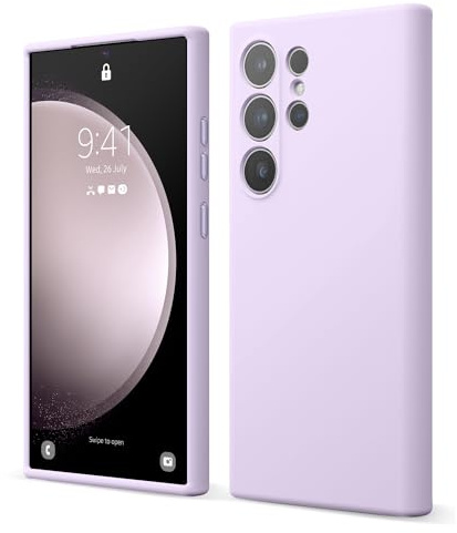 elago Silikon Hülle für Samsung Galaxy S24 Ultra | Premium-Silikon, kratzfest, stoßfest, Rundumschutz, weiches Mikrofaserfutter (Violett)