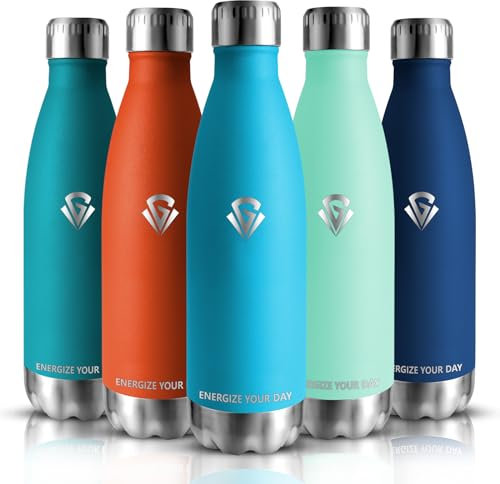 Grsta Trinkflasche | Trinkflasche Edelstahl 750ml | Doppelwandige | Wasserflasche | Kohlensäure geeignet | Thermoskanne hält 12 Stunden heiß | 24 Stunden kalt - Blau