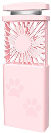 CENMOO Ventilateur de bureau petit chat - Ventilateur de voyage portable | Ventilateur portable rechargeable à batterie rétractable, ventilateurs USB à 2 vitesses pour bureau extérieur, camping,
