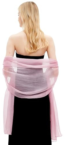 Gragengs Damen Schals und Wraps für Abendkleider Leichte Sheer Crepe Tücher Shimmer Hochzeit Party Stole