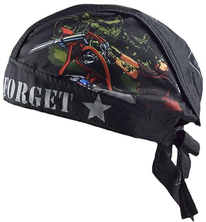Motorradhelm, Sturmhaube, Retro-Stil, für Herren, Sommer, Motorrad, Totenkopf, Kopfband, Laufen, Radfahren, Bandana, Mütze, Rot, Einheitsgr��e