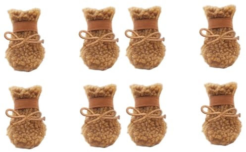 BESPORTBLE 8stücke Winterstiefel Für Hunde Antirutsch Hundeschuhe Aus Strapazierfähigem Material Für Drinnen Und Draußen Bequem Und Sicher Braun