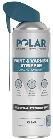 Polar Paint & Varnish Stripper Spray - 500ml | Industrial Strength Gel Removal for Paints, Varnishes & Other Stubborn Resides | Multi Surface Paint Stripper for Wood, Metal and Concrete
