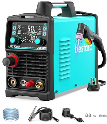 bestarc Plasmaschneider, Pilot Arc [Luftsensor-Technologie] 110/220 V BTC500DP 10. Generation, 50 Amps Bildschirm Display Digitale Plasmaschneidmaschine (BTC500DP 10GEN 110/220V)
