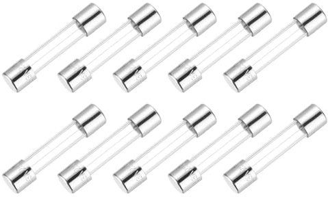 sourcing map Fusible de vidrio de 6,3 A, 250 V, 6 x 30 mm, fusible de retardo de tiempo, listado UL, fusible de soplado lento para electrodomésticos (paquete de 10)