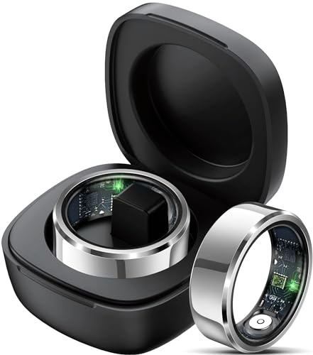 Smart Ring for Heart Rate, Blood Pressure, Sleep Tracking, Blood Oxygen, Pedometer, Step Counter, Calories - Waterproof Fitness Ring for Men and Women