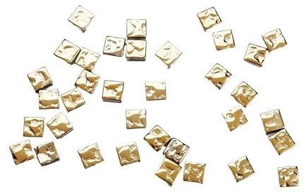 WJLYDM Mosaiksteine 100 Stück (100 g) glänzend glasierte Glasmosaikfliesen, 4 mm dick, 1 cm quadratisch, Materialien for die Herstellung von Mosaikfliesen FüR Basteln Deko(Gold Electroplating)