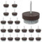 Flintronic 20 Piezas Protectores Patas Sillas Fieltro, Protectores Patas sillas Fieltro con Clavo, 20 MM Redondo Almohadillas de Fieltro Tornillo, para Muebles de Madera Patas de Silla