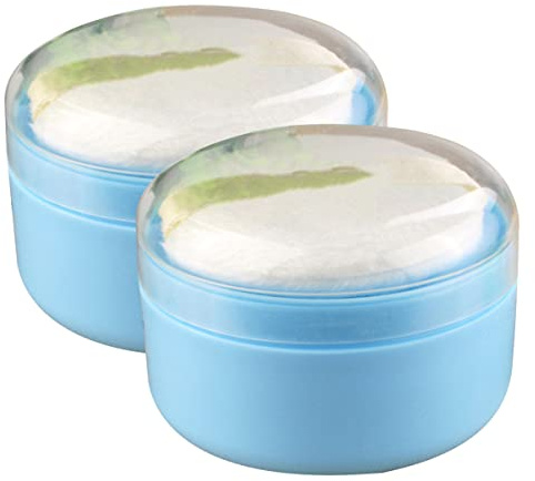 BIUDECO 2st Puff Box För Babypuder Förvaring Puderkuddar För Nyfödda Och Pojke Flicka Blå Mjuk Och Bekväm Lätt Att Använda Skonsam Mot Känslig Hud
