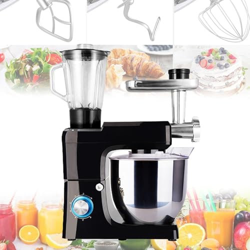 Batidora de pie para cocina, batidora eléctrica pequeña, batidora de pie multifuncional, picadora de carne con cabezal inclinable de alta velocidad, licuadora de jugos, cortadora de vegetales, máquin