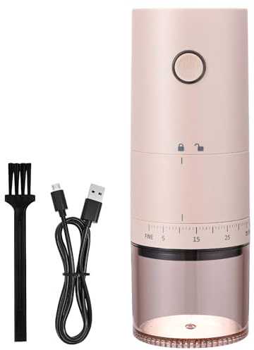Moulin à café alimenté par USB avec fraise en céramique, réglage de mouture réglable, compact, automatique, silencieux et rechargeable