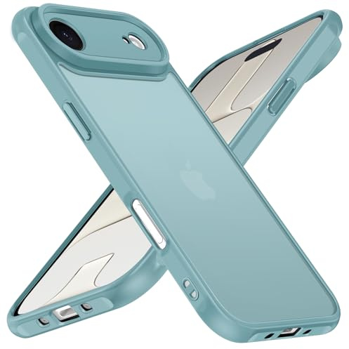 iVoler Cover Opaca per iPhone Air, [Antiurto di Grado Militare] Custodia con Assorbimento degli Urti Traslucida Posteriore Anti-Impronte e Anti-Graffio Rigida Sottile Bumper Case, Verde Acqua