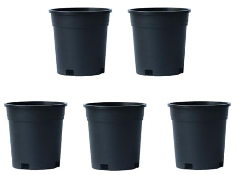 Zymoplas 5X Pot de Jardinage intérieur Bassin Profond pour Un développement Optimal des Racines Pots de Plantes en Plastique conteneur de Plantes Pots de Fleurs en Plastique, 16 alésage
