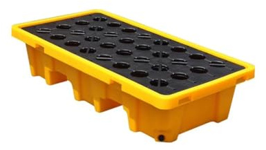 Bandeja Antiderrames Para Tanques De Petróleo, Plataforma Antiderrames Para Bidones De Petróleo, Tarima Modular Antiderrames Con Drenaje Y Compartimentos Para Montacargas, Bandeja Industrial De Rejil
