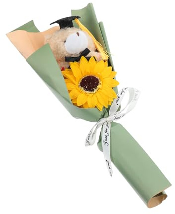 VICASKY Bouquet di Fiori Imbottito per Laurea Orso di Morbido con Composizione Floreale come Decorazione per Festa e Regalo