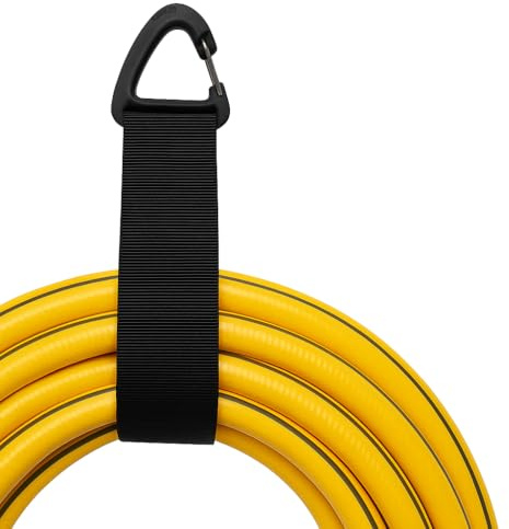 TidyNest | Cable Organisation Strap with Clip | 2-Pack Small | Hook and Loop Cable, Wire or Hose Organiser with Hanging Clip for Garage, Shed, Workshop Walls or Camping Equipment