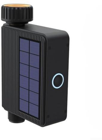 GLFLOW Smart WiFi Timer di irrigazione solare con registratore di flusso integrato, regolatore di irrigazione impermeabile IP65 per giardino cortile, wireless 2.4G