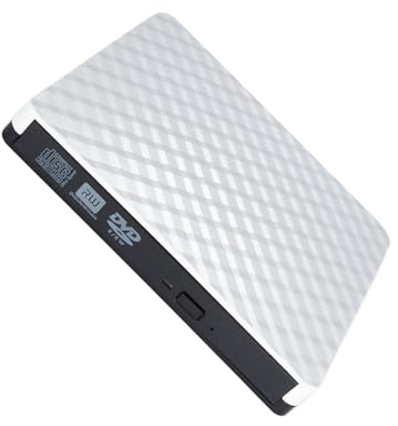 YIXANNX Universeller VCD Player, USB Anschluss, unterstützt CD VCD Wiedergabe, einfache Installation, universelles externes USB3.0 DVD Laufwerk, Weiß