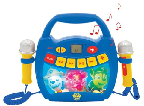 Lexibook, PAW Patrol, Karaoke-Player, MP320PAZLXB | Bluetooth, 2 Mikrofone, Stimmenverzerrer, Aufnahmefunktion, Wiederaufladbar