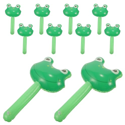 TEMPNAP 10 Stück Teiliges Aufblasbares Frosch hämmerspielzeug mit Glocke Leichte für Pool Geburtstagsfeiern Kindersicher Robust und Lautstark