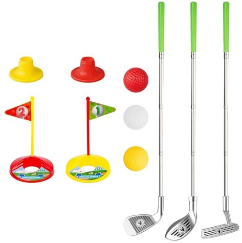 ICDKOYK Set da Golf per Bambini Piccoli, per Ragazzi e Ragazze, Giocattolo da Golf, Set Allenamento per Interni ed Esterni, Giardino