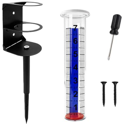 Générique Pluviomètre De Jardin - Renforcé Antigel | Pluviomètre De Jardin Equipé d'un Piquet,pour Jardinier Agriculteur Amateur De Météo Propriétaire Patio Pelouse Terrasse Cour Ferme