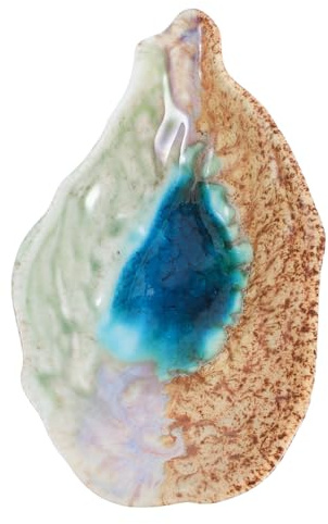 NIYANGLE Piatto Western a Conchiglia di Ostrica in Porcellana Coltello per Sgusciare, Ciotola per Cibo e Vassoio per Spuntini Domestici, Design Irregolare per Tavola da Pranzo