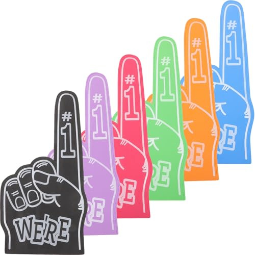 Levemolo 6 Stück Bunte Schaumstofffinger Cheerleading Fingerhand Sportfan Finger Party Gastgeschenk