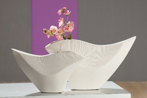 GILDE Jarrón de ánfora de cerámica Riscado 32431