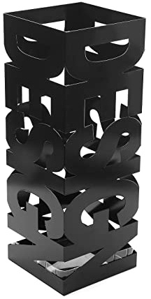 Versa Design Porte-Parapluie pour l'Entrée, Chambre ou Hall, Porte Parapluie Moderne, Dimensions (H x l x L) 52 x 19 x 19 cm, Métal, Couleur: Noir