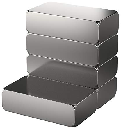 MAGNETE.COM 5 Stück Neodym Power-Magnet Silber Rechteck 18x10x5mm extra stark Haftkraft 5 kg Ziegel-Magnet für Whiteboard Magnettafel Magnetstreifen Werkstatt
