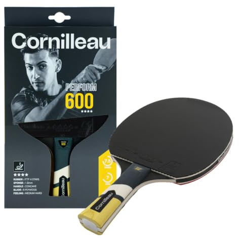 CORNILLEAU Perform 600 Indoor Tischtennisschläger – Ausgewogener Schläger für Speed & Spin, ITTF 4-Sterne Belag, AERO-Technologie für Ballgefühl, 5-lagiges Holzblatt