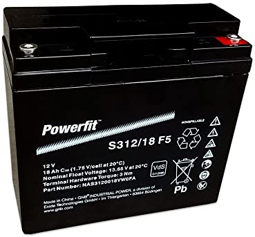 Exide Powerfit S312/18 F5 12V 18Ah dryfit Blei-Akku mit VdS