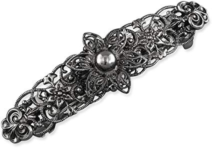 Rivelle Damen Trachten Haarspange 7,5 cm Haarschmuck Vintage Hochzeit Metall Silber