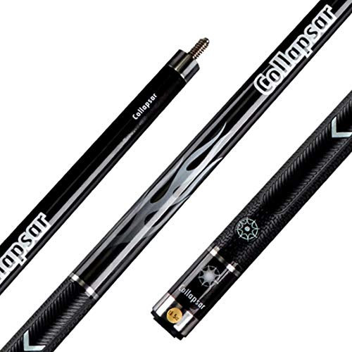 Collapsar R Serie 147,3 cm 2-teilig Ahorn Billard Pool Queue Stick PU Grip, schwarz, 19OZ