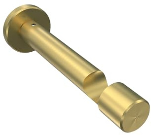 INTERDECO Gardinenstangen Träger und Wandhalter, aus Metall, Messing-Optik, Halterung für Vorhangstangen 20 mm und Innenlaufstangen, Abstand 10,5 cm, zur Wand- und Deckenmontage, Typ 1120225
