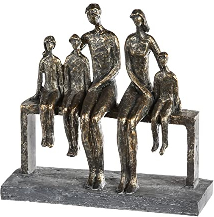 Casablanca Skulptur We Are Family, Deko Figur Bronze, Kunstharz Statue Wohnzimmer, Büro Dekoration H. 26 cm x B. 26 cm - Moderne Skulpturen, Familie
